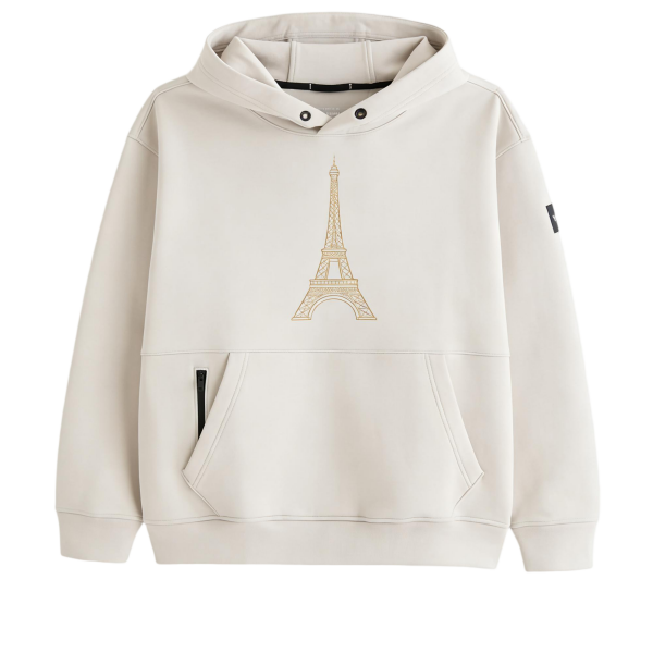 Embroidered Men’s Hoodie: 4-Way Stretch, Hidden Zipper Closure